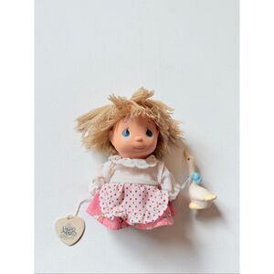Vintage Precious Moments HI BABIES Doll with Goose 1991 Enesco 5”